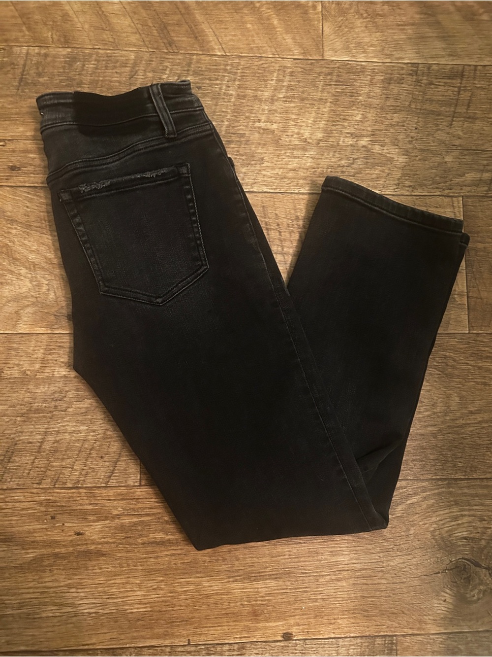 Flying Monkey High Rise Straight Leg Distressed Jeans Washed Black 26